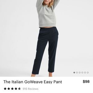 Everlane Italian Go Weave Navy pants. Size 2